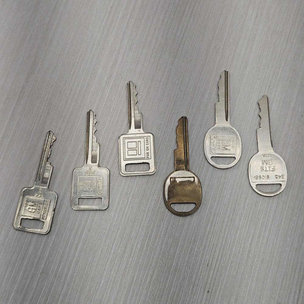 Vintage GM Car Keys Lot of 6 General Motors Curtis Hillman B44 B45 B48 Retro